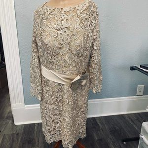 Cream / Beige Lace Dress formal dress new no tags